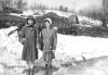 Photo of Noel Moore, Alfred Moore, Dave Moore and Gabriel Syliboy fishing,Trans Canada Orangedale Road, 1940's. (Dave Moore collection)