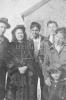 Donald Marshall, Virginia Gould, Charlie Bernard, Alfred Moore, Wallace Bernard and Gordon Christmas. At the old school house. (Viola Christmas Collection)